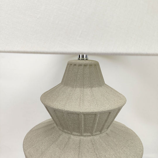 InTheBox Elysia Ceramic Table Lamp with White Shade and Gray Base