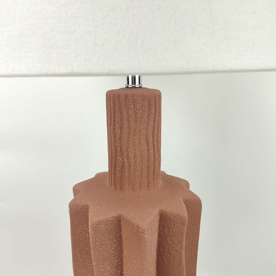 InTheBox Egli Ceramic Table Lamp with White Shade and Orange Base