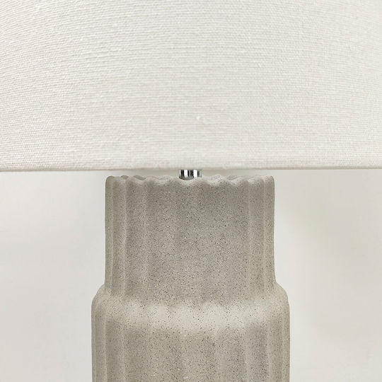 InTheBox Maro Ceramic Table Lamp LED with White Shade and Gray Base