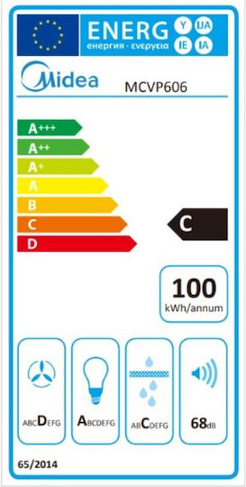 Midea Απορροφητήρας Καμινάδα 60cm Γκρι