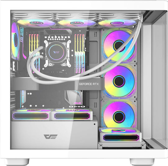 Darkflash DS900G Gaming Midi Tower Computer Case with Side Window White