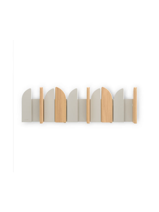 Umbra Wooden Wall Hanger 10 Hooks Beige 43x14cm