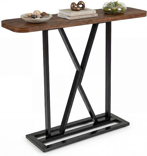 Consolă din Lemn și Metal Rustic Brown L81xL29.5xH100buc