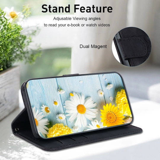 Geprägt Brieftasche Silikon / Leder / Synthetisches Leder Schwarz (Galaxy XCover7)