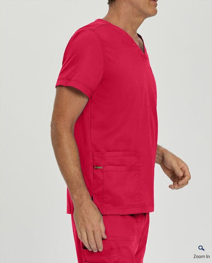 Landau Men's Red Medical Blouse