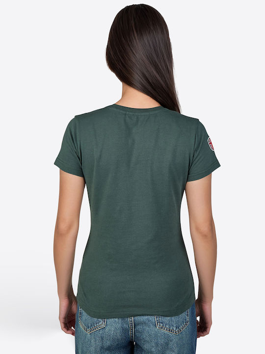 Sarsden Γυναικείο T-shirt Green/white