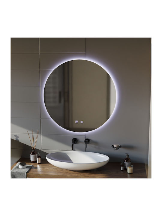 Alista Home Oglindă de Baie Rotundă Lumini LED Atingere 60x60cm