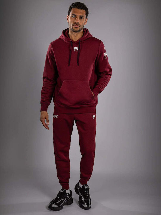 Authentic Fight Sweatshirt with Hood Burgundy