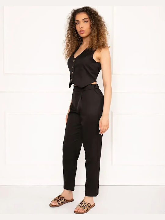 Women's Suit Vest Trousers Black Size S