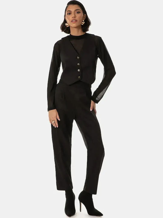 Women's Suit Vest Trousers Black Size S