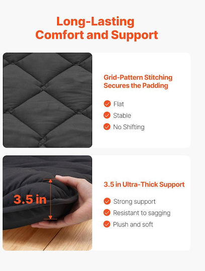 Vevor Exercise Mat Black (203.2x137.2x8.9cm)