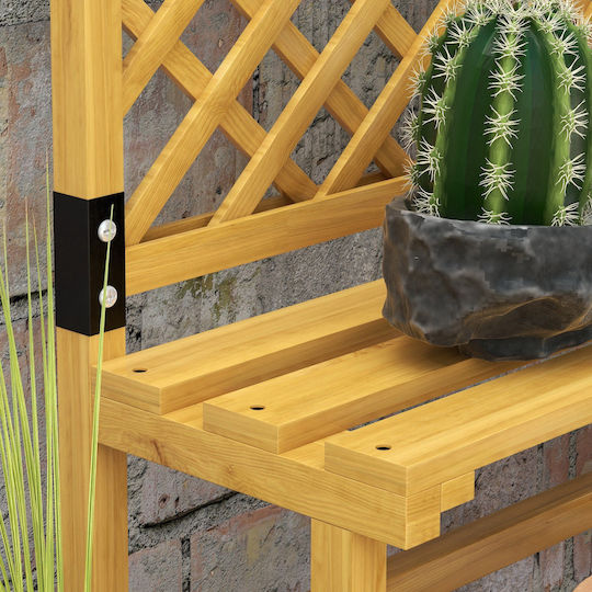 Pot Stand Wooden Yellow 75cmx50cmx166cmcm.