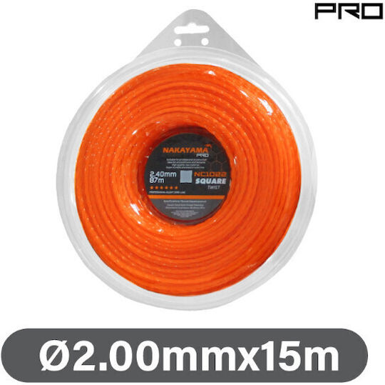 Nakayama 043232 Square Trimmer Line Length 15m and Thickness 2mm