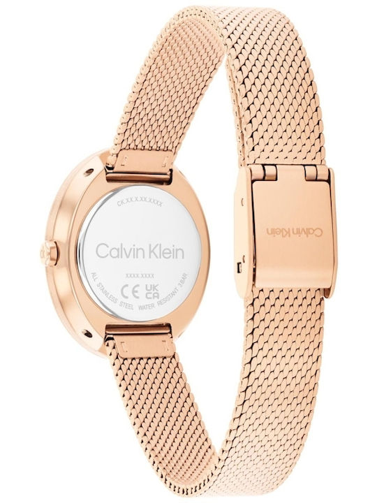 Calvin Klein Twisted Bezel Ρολόι Μπαταρίας με Μεταλλικό Μπρασελέ Calvin Klein Twisted Bezel Ρολόι Μπαταρίας με Μεταλλικό Μπρασελέ