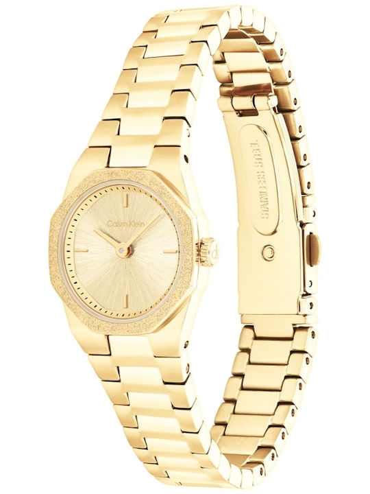 Calvin Klein Geometric Elegance Women's Watch with Gold Metal Bracelet
