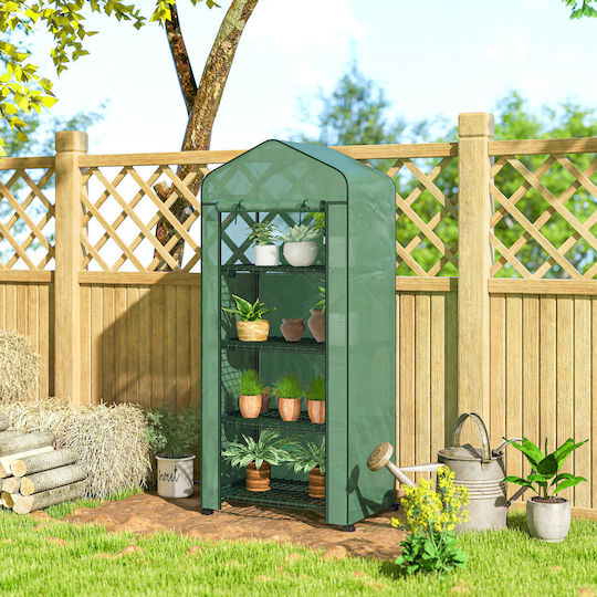 Outsunny 845-228V05GN Greenhouse Type House with Shelves 0.69x0.5x1.65m