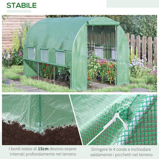 Outsunny 845-611GN Greenhouse Tunnel with Metal Frame 2.95x2x2m
