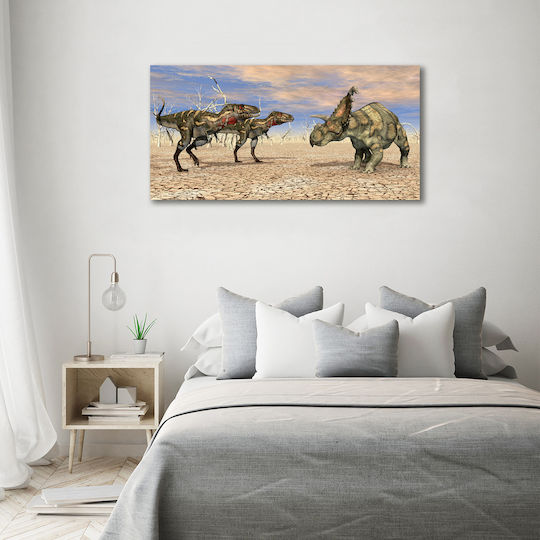 Kinder Wandkunst Canvas Hochwertiger Druck Dinosaurier 140x70 cm