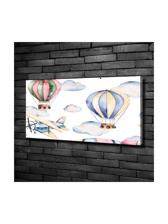Tulup Kinder Wandkunst Kein Rahmen Canvas Haus Büro Flugzeuge Ballons 100x50 cm