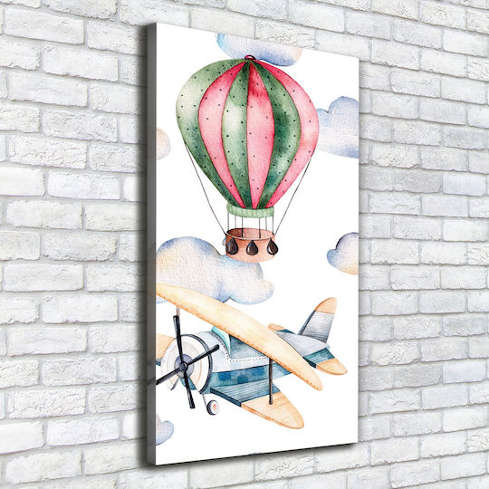 Kinder Wandkunst Kein Rahmen Canvas Dekoration Luftballons Flugzeuge 50x100 cm