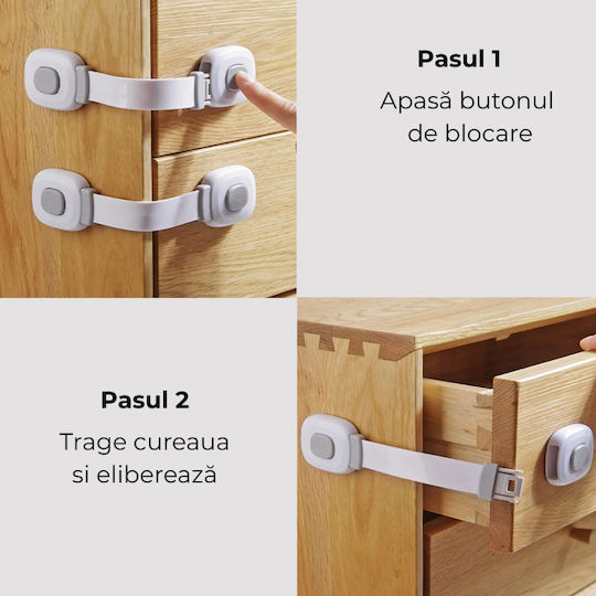 Kidizi Siguranță pentru dulap și sertar din Plastic 2buc
