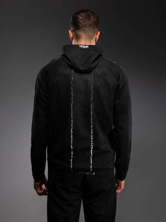 Men's Cardigan with Hood Black/white