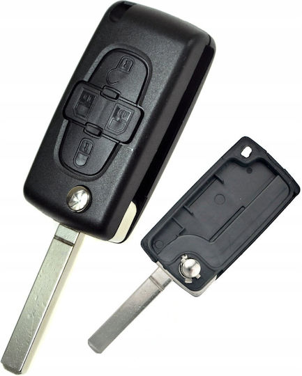 Carcasa Chei Auto Pliabilă Cu 4 Butoane Peugeot 1007 Compatibil Model Bre2247