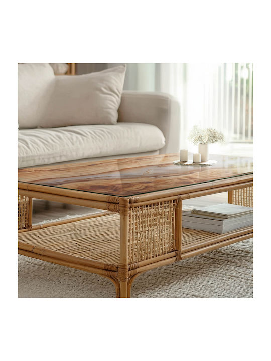 Panou Protector Rectangular Din Sticlă Securizată Model Lemn Cu Accente Rășinoase 125×50 Cm