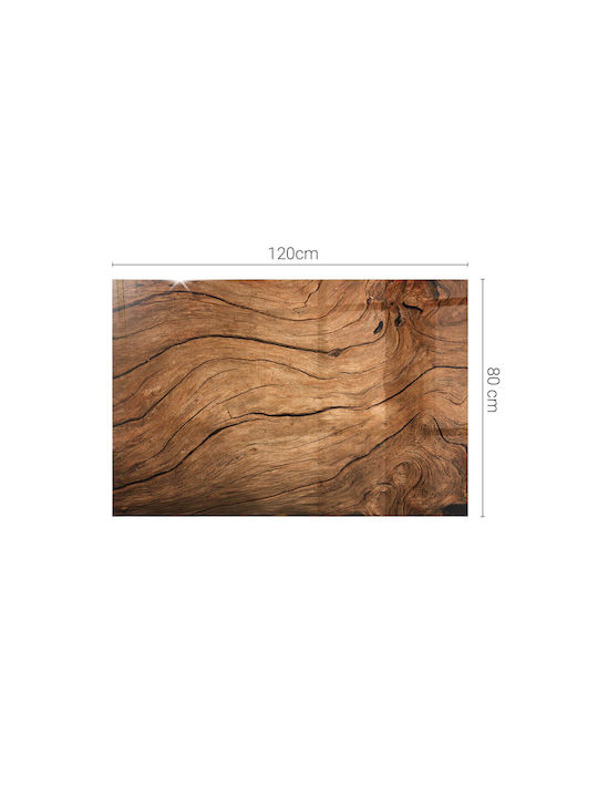 Panou Decorativ Rectangular Pentru Suprafața Mesei Din Sticlă Securizată Model Inspirat Din Lemn 120×80 Cm