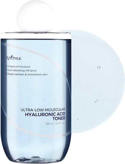 Isntree Ultra Low Molecular Hyaluronic Acid Liquid Facial Toner with Panthenol & Hyaluronic Acid 300ml