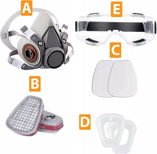 Safebreath 6200 Pro+ Set De Protecție Măști Containere Scuturi Filtre Ochelari Vopsire Praful