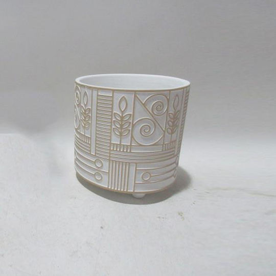 Planter Ceramic White 13.5x13.5x13.5cm.