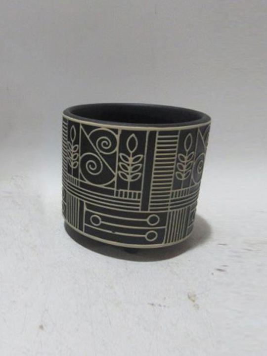 Planter Ceramic Black 10.5x10.5x9.5cm.