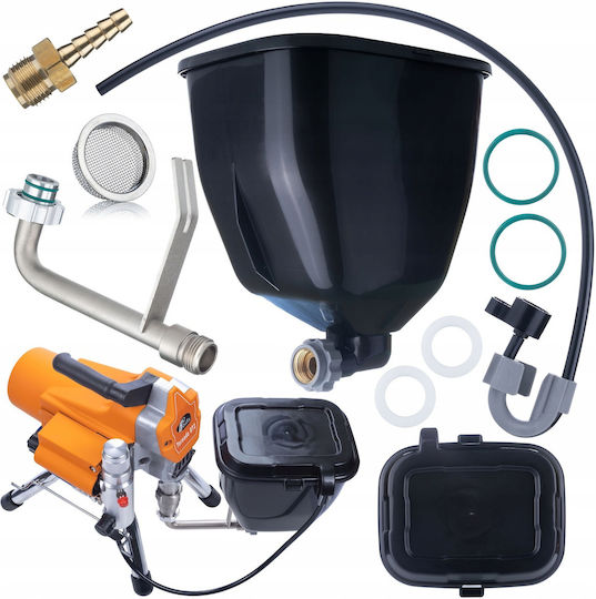 Rosfix Електрически Пистолет За Боядисване Rosfix Tornado Rt3 + 6l Резервоар + Гнездо Допълнителен Пръчков Филтър Монтаж + 5x Пръчков Филтър 60 + Филтър + Дюза 513,519 + 1l Течност