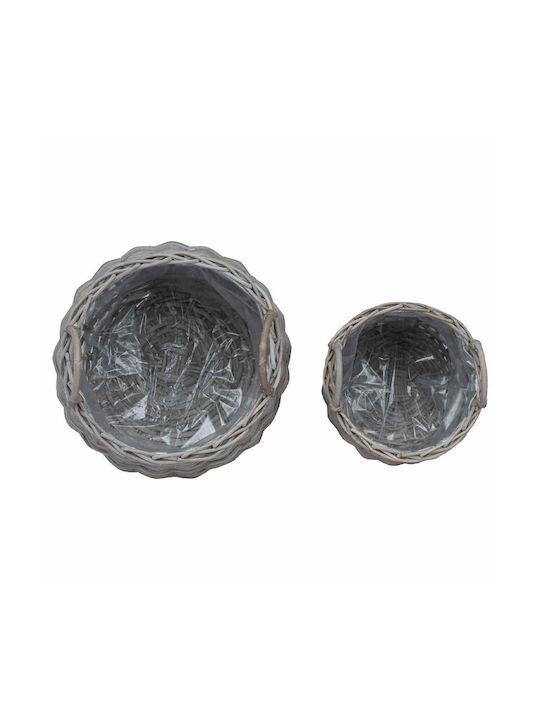 vidaXL Set 2 Töpfe Kunststoff Grey