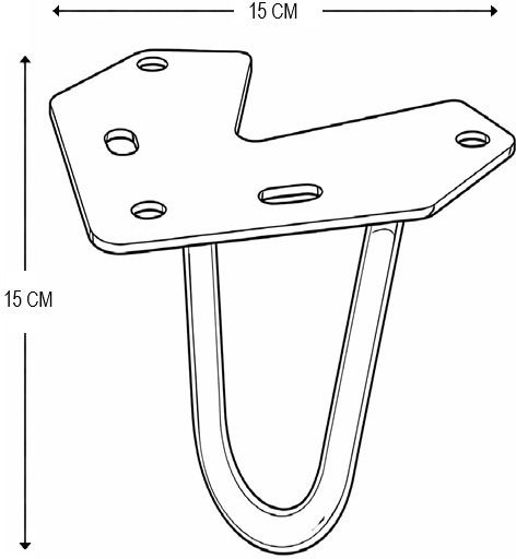 Металиково Краче За Маса Finetto Hairpin 2-rod 152mm Черно