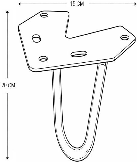 Крак Металик За Маса Finetto Hairpin 2-rod 203mm Черен