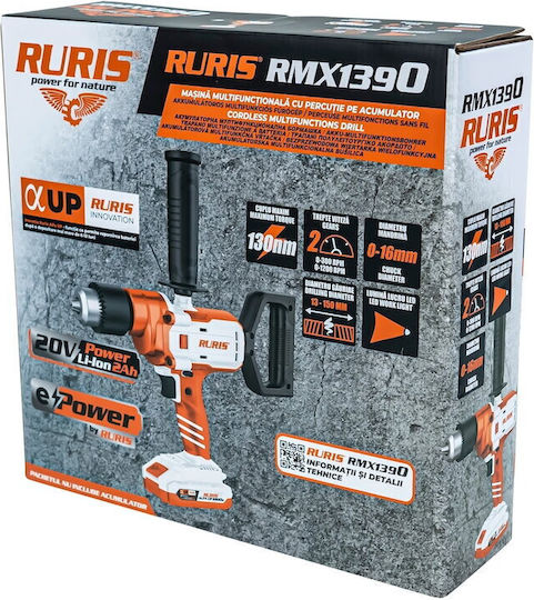 Ruris 1390rma2024 Akkuschrauber Batteriebetrieb Brushless 20V