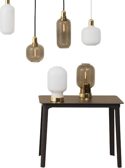 Normann Copenhagen Amp Glas Tischlampe mit Gold Basis