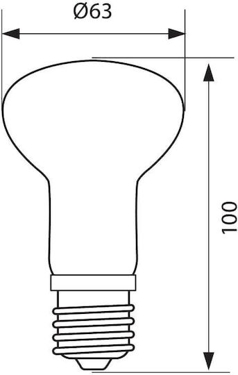 Vivalux LED Bulb 8W for Socket E27 and Shape R63 Warm White 640lm