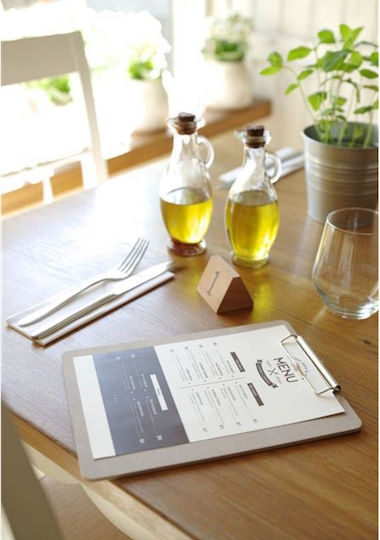 Hendi Menu Holder with Wooden Cover in Brown Color