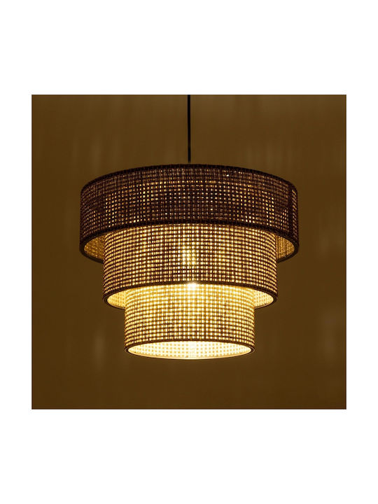 GloboStar Level Κρεμαστό Φωτιστικό Καφέ με Ντουί E27 38x38x95εκ.