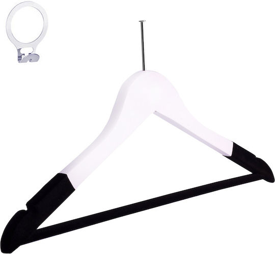 Set 40 Cârlige Anti-Furt Pentru Hotel Humero Margini Din Catifea Design Clasic Alb-Negru
