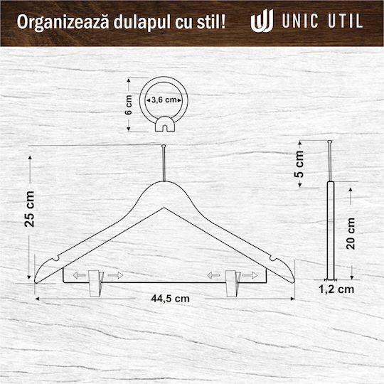 Set 100 Cârlige Metalice Dispozitive Anti-Furt pentru Hotel Unicutil Natural