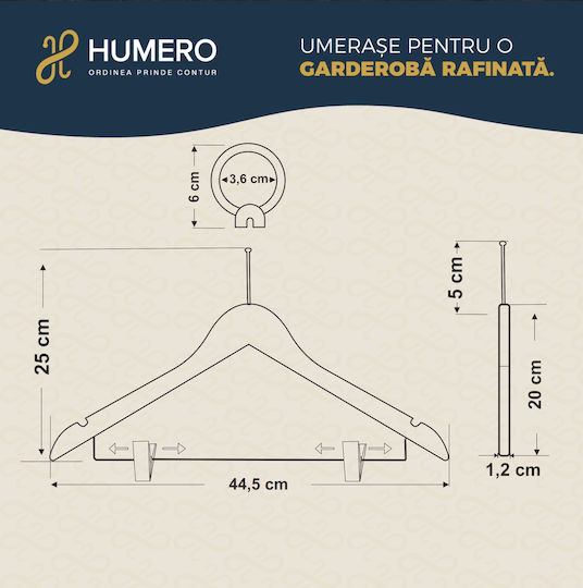 Set 40 Cârlige Metalice Humero Natural Dispozitive Anti-Furt Pentru Hotel