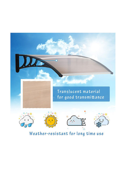 Outsunny Στέγαστρο Εισόδου 120 X 75 Cm Στέγαστρο Κλίση Πολυκαρβονικό