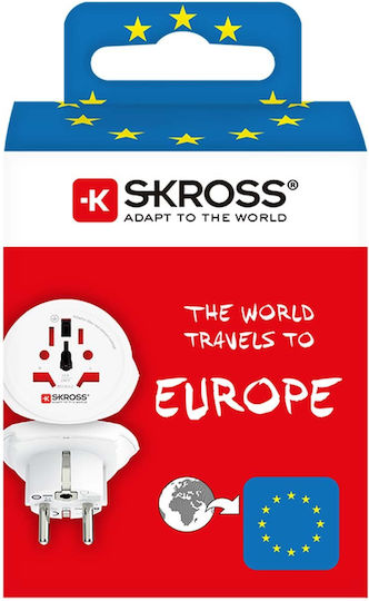 Skross World To Europe 16a Type E F 4000w Travel Adapter White