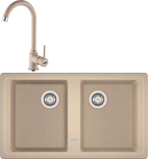 Franke Chiuvetă Bucătărie Drop-In Inox cu Robinet L86xL50cm Gri Franke Chiuvetă Bucătărie Drop-In Inox cu Robinet L86xL50cm Gri