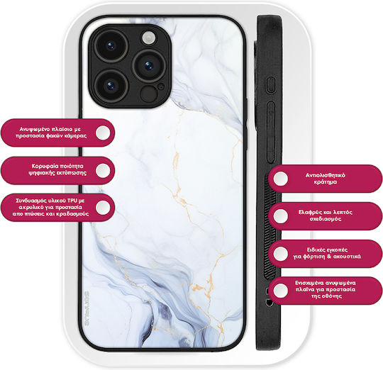 Калъф Sonique Marble Series Nothing Phone 3a Pro Бял 02