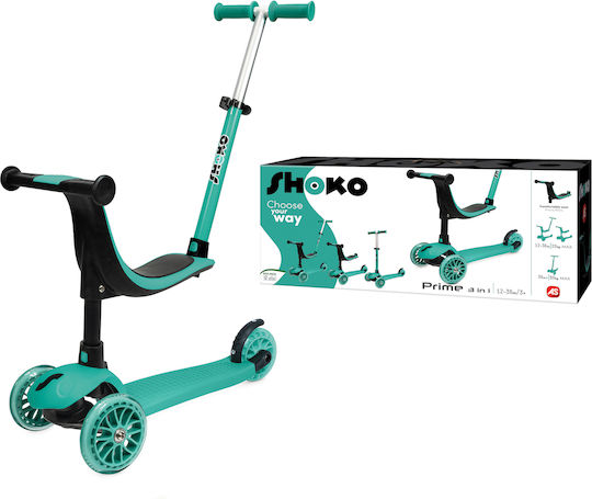 Shoko Kids 3-Wheel Scooter with Seat for 12+ Years Tropical Mist